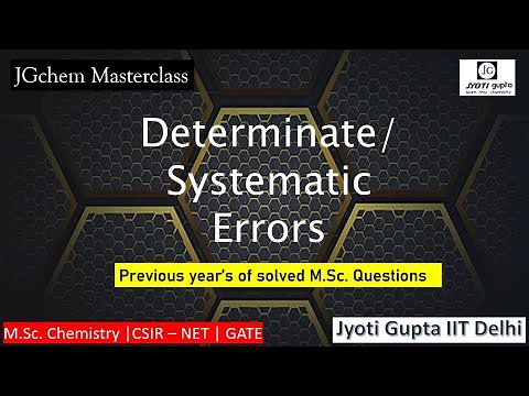 Determinate/Systematic Errors| Errors in Chemical Analysis| Analytical chemistry| M.Sc. Chemistry