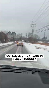 WATCH: Reporter captures car losing control on icy roads in Forsyth County