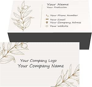 Double-Sided Printed 3.5" x 2" Custom Business Cards with Your Logo Personalized Business Cards Add Photo/Text/LOGO (Color I)