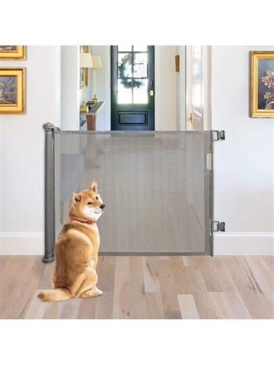 Barrière d'escalier pour animaux, barrière de pour enfants, barrière de rétractable de 0 à 150 cm, adaptée aux bébés et aux chiens, barrière d'escalier et de barrière, barrière amovible et rétractable pour escaliers, couloirs, utilisation intérieure et extérieure - 86 x 150 cm | SHEIN