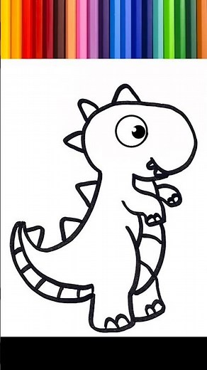 🌈 Drawing, painting, and coloring a dinosaur for children. ⭐ #29