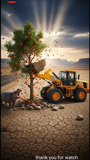 Hippo saved the Tomato tree from drying up by watering it #ai #save #tree #Hippo#water