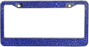 Amazon.com: Strass License Plate Frame, Stainless Steel with Glass Rhinestones, Matching Bolts, Sapphire, Sold Individually : Automotive