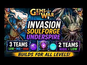 3 Invasion Teams for EVERY Level + Underspire Soulforge (Gems of War)