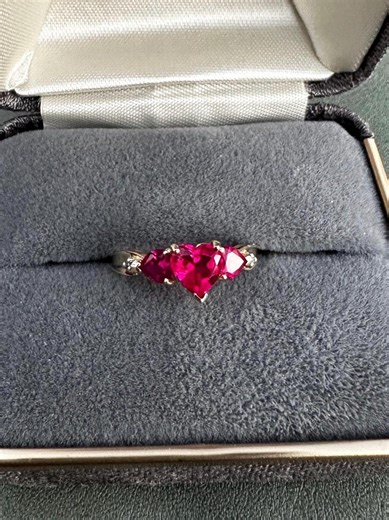 10k Ruby and Diamond Heart Statement Ring | Valentine’s Day | Size 6.5 - Etsy