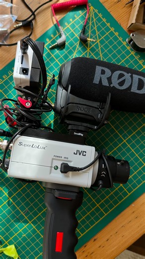 Negative by nature on Instagram: "Turned an old JVC security cam into a full-on camcorder using an immersive RC recorder and a custom cable. Rigged it to a magic arm at the venue and tested the handheld workflow to check the stability and image response. What do you think of the look? 👀 Thank you @itsmekofi for helping with the cable 🫶 #retrocam #jvccamera #securitycamhack #diycamera #customrig #camcorderaesthetic #filmmakerlife #geardiy #cameraexperiment"