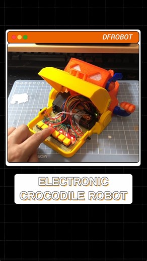 DFRobot official on Instagram: "🐊 Dare to play with this electronic crocodile? @dinochen1983 turned the classic dentist game into an Arduino robot! Press a button, test your luck... CHOMP! 😱 #ArduinoProject #MakerTok #ElectronicsDIY #3DPrinting Link: https://www.instructables.com/Electronic-Crocodile-Robot/"