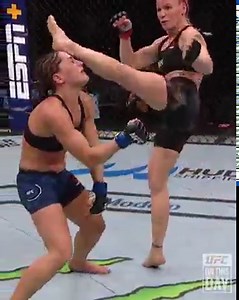 Bullseye 🎯 #OnThisDay in 2019, The Bullet defended her title with a show-stopping head kick! | UFC on This Day