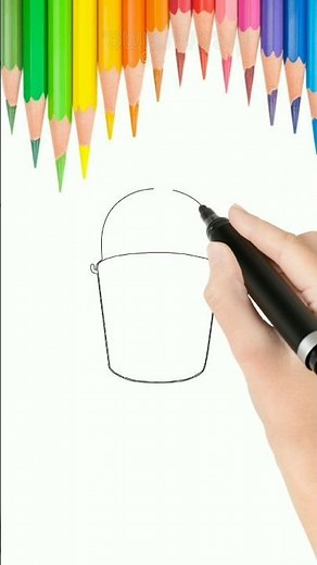 How to create stunning bucket drawings step-by-step ❤️ | Bucket Drawing | #easydrawing #art #shorts