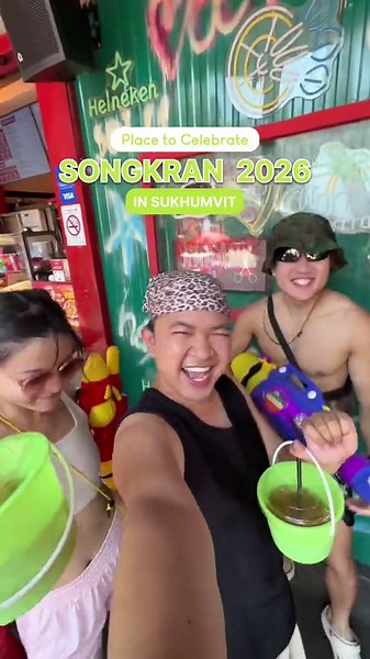 Place to go to celebrate songkran in Sukhumit area with chill vibes and vibrant energy na krub! 🫶🤟🎉💦 #songkran2026 #songkranfestival #dontopenthefridge
