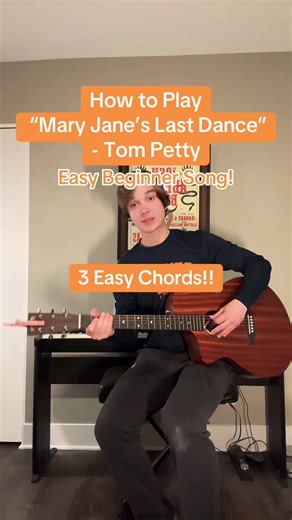 Dave - Beginner Guitar Teacher on Instagram: "How to Play “Mary Jane’s Last Dance” - Tom Petty 🎸 #guitartok #guitartutorial #acousticguitar #guitarcover #beginnerguitar #easyguitar #musiciansoftiktok #fyp #foryou"