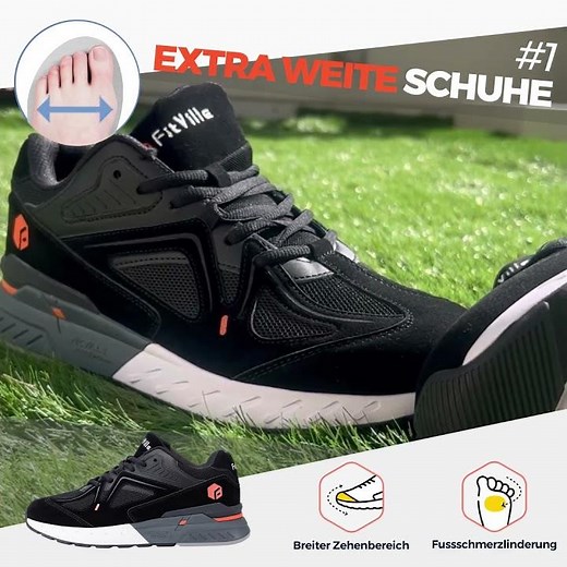 FitVille Herren Rebound Core Wanderschuhe V1 – Komfort für breite Füße & Fersenschmerzen
