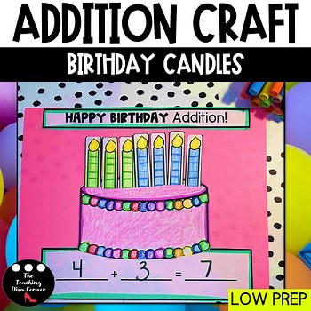 Addition Math Craft Birthday Cake