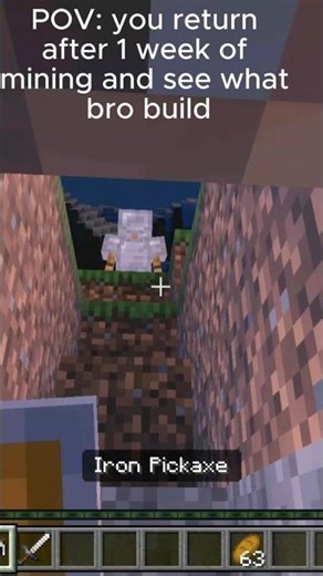 i return after 1 week of mining and see what bro build 😃#Minecraft