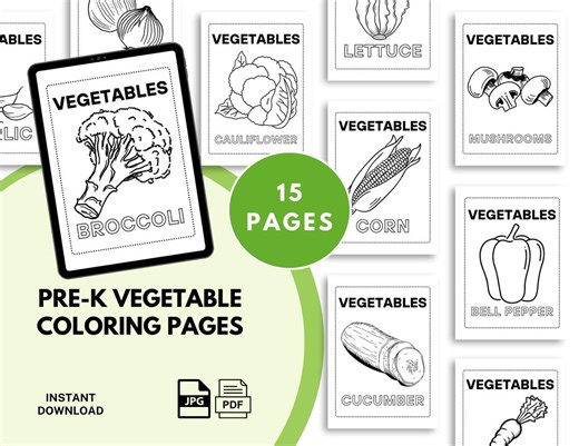 Vegetable Coloring Pages for Kids Printable | Preschool Food Learning Activity | Garden Vegetables Coloring | Montessori Nutrition Worksheet - Etsy Canada