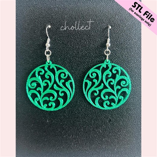Filigree Mandala Earrings STL File: 3D Print Dangle Earring Design (digital Download) - Etsy
