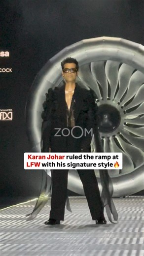 @karanjohar brought his signature flair to the LFW runway, exuding confidence and charisma🔥 One word for him? ⬇️ #karanjohar #bollywood #lakmefashionweek #lfw | Zoom TV