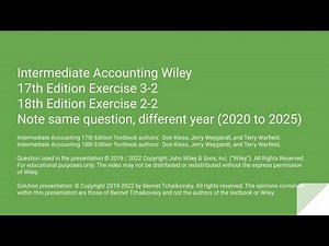 Wiley Intermediate Accounting Walkthrough 18th Edition Exercise 2-2 / 17th Edition Exercise 3-2