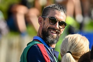 Michael Phelps says the vibes on the first tee at Le Golf National on Thursday gave him chills