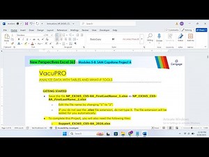 New Perspectives Excel 365 Modules 5 8 SAM Capstone Project A VacuPRO | NP_EX365_CS5-8A