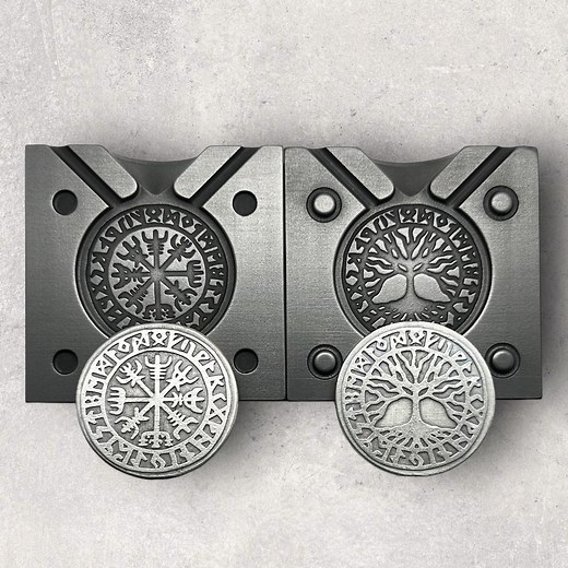 VIKING RUNIC COMPASS - (2 Sided) Graphite Coin Mold - Etsy