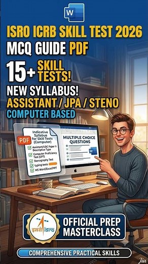 ISRO ICRB Skill Test 2026: 15+ MS Word Computer Tests! Assistant/UDC/JPA/Steno New Syllabus Guide
