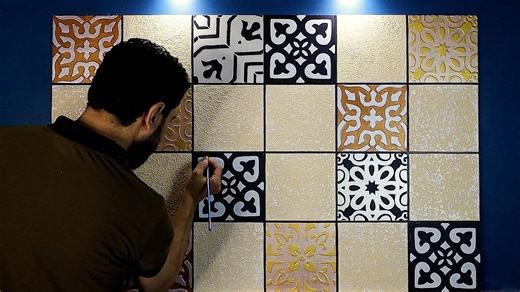 DIY mosaic wall art: Creating stunning textured tiles with metallic accents!