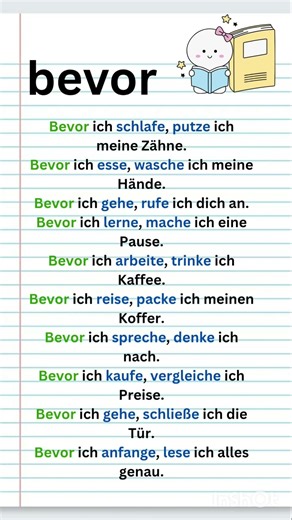 Deutsch lernen mit ,, bevor " im Alltag | A1-B1