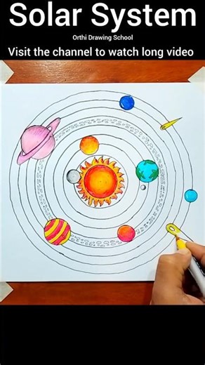 How to draw solar system drawing easily #shorts #solarsystem #solarsystemdrawing