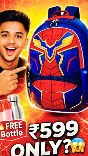 ZOXO Spiderman School Bag with FREE Bottle 😱 Worth Buying? #shorts#unboxing #viral #trending #fyp