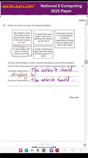 N5 Computing 2025 Paper Q19 (Functional Requirements)