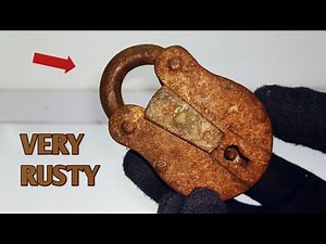 Antique Rusty Railroad Padlock Restoration