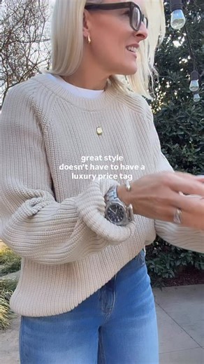 Cindy Swanson | Style over 40 | Senior Photographer on Instagram: "Proof that great style doesn’t have to have a luxury price tag! 💬 Leave a comment and I’ll share the links with you! 100% organic cotton knits, $50 denim - that lasts! Pieces you’ll reach for year after year. I love a well made basic over a fast trend any day! Follow my LTK @cindyswanson on the @shop.LTK app to view this post and get my exclusive app-only content! #liketkit @shop.ltk https://liketk.it/5REnI @onequince #quincepar