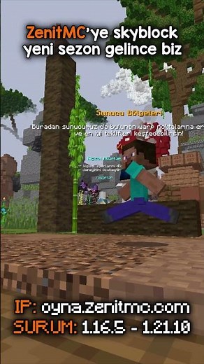 Hala başlamadıysan yeni açılan skyblock oyun modumuza seni bekliyoruz... #zenitmc #minecraft