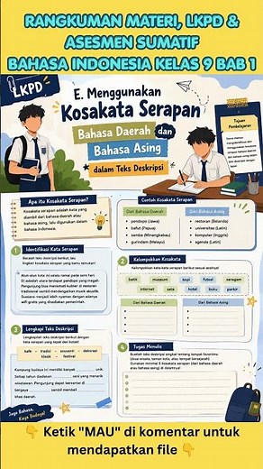 Rangkuman Materi, LKPD & Asesmen Sumatif Kelas 9 Bahasa Indonesia Bab 1 Demi Keluarga Teks Deskripsi