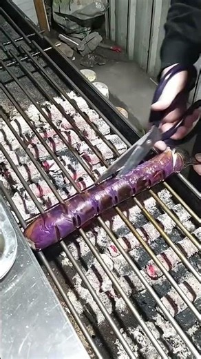 making grilled eggplant #grilling #cooking