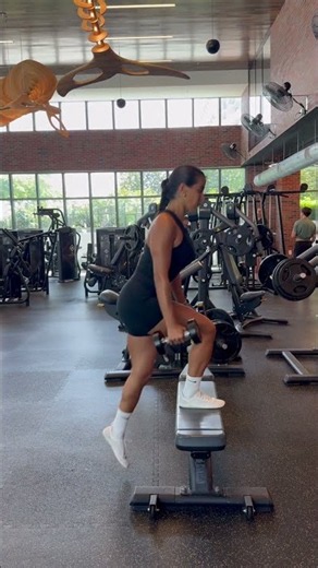 DB Step Up + Knee Drive