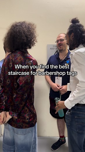 Barbershop Quartet Singing on the Staircase Heights
