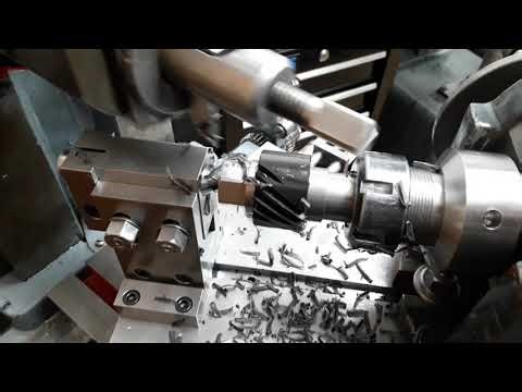 Cutting a helical gear on an Elliott 10M shaper