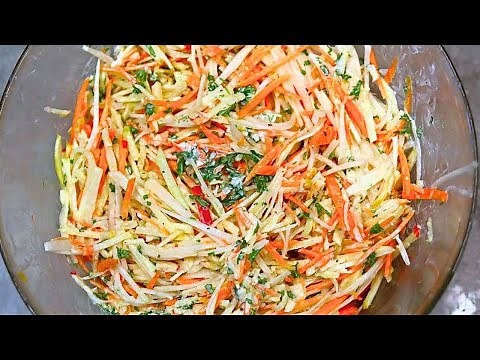 Delicious salad in 3 minutes! I never tire of eating this salad! Kohlrabi salad with apple