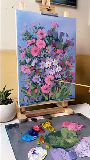Vibrant Wildflower Acrylic Painting | Step-by-Step Floral Art Tutorial #111