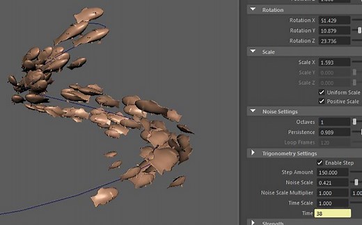 Maya Mash制作鱼群