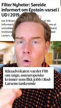 Søreide visste om Epstein-varsel i 2019? Nye avsløringer reiser alvorlige spørsmål