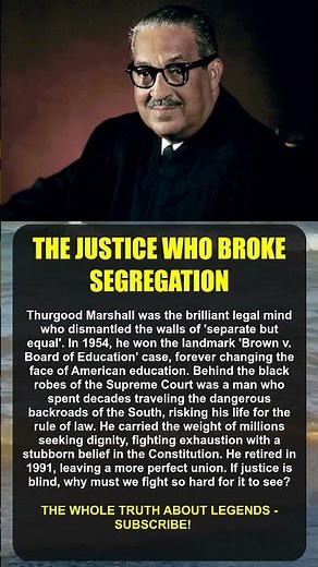 JUSTICE AT ANY COST: Thurgood Marshall #ThurgoodMarshall #CivilRights