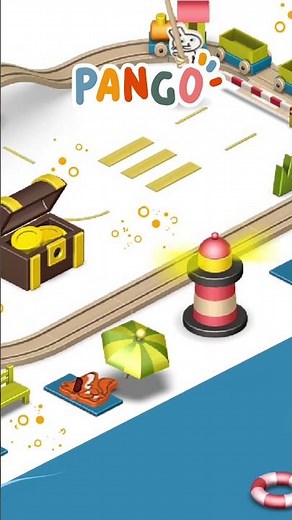 Discover the Beach with a Train and Hidden Treasure! 🚂🏖️#shorts #BeachAdventurePlay #PangoPlayground