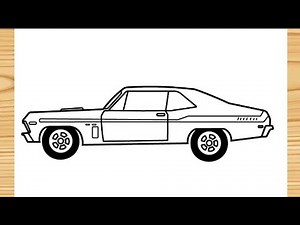 HOW TO DRAW CHEVROLET NOVA YENKO 1969 CAR