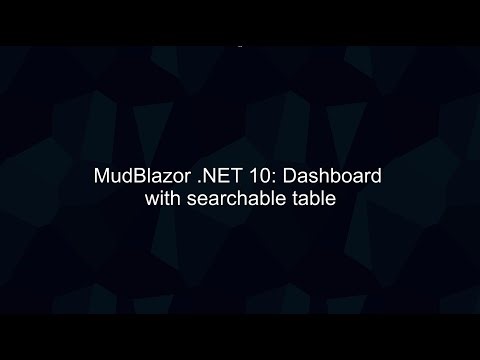 MudBlazor Dashboard Tutorial: Data Tables, Search, Dark Mode & Material Design (.NET 10)