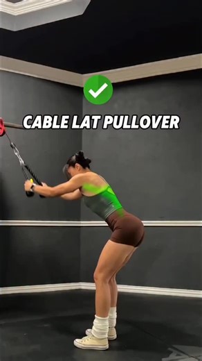 Women Fitness | Gym Workout | Fit Mom on Instagram: "Cable Straight-Arm Lat Pullover Tips • Set the pulley at or slightly above head height. • Step back and hinge slightly at the hips. • Keep elbows close to your sides and arms slightly bent (soft elbows). • Do not shrug-keep your shoulders depressed and stable. • Pull the bar or rope down in an arc toward your hips, maintaining the same arm angle throughout. • Do not actively bend or straighten the arms-lock the shape of your arms and move thro