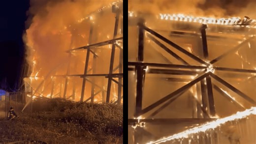 Train trestle goes up in flame in Clackamas County bridge fire, collapse zone evacuated