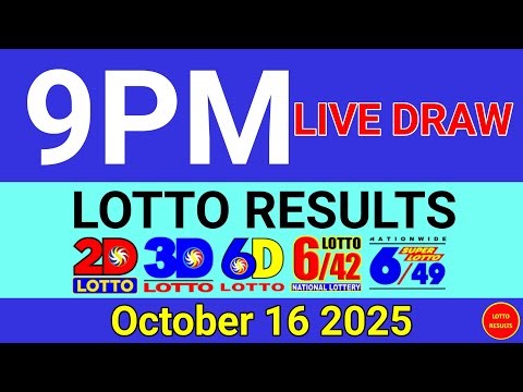 Lotto Result Today 9pm Swertres Ez2 PCSO October 16 2025 wednesday | #swertres #ez2 #6dlotto #6/42